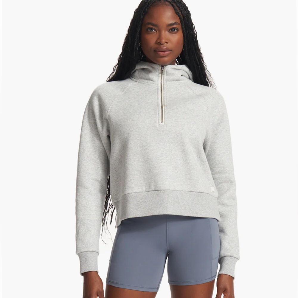 NWOT Vuori Restore Half Zip Hoodie- Light Heather Gray- Size XL